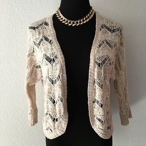 Cream Crocheted Shrug / Cardigan